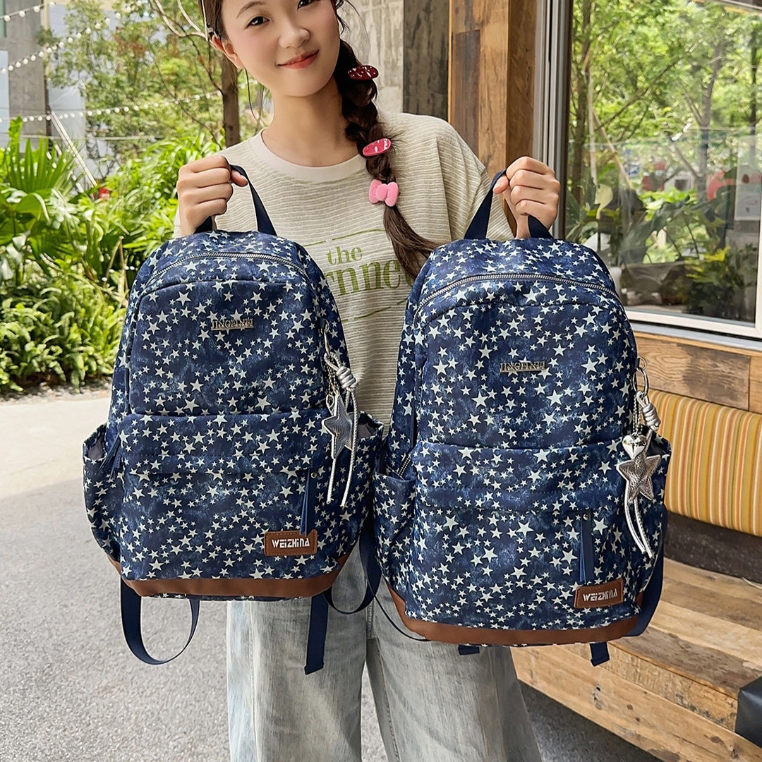 Stylish Star-Printed Casual Backpack Kalsten