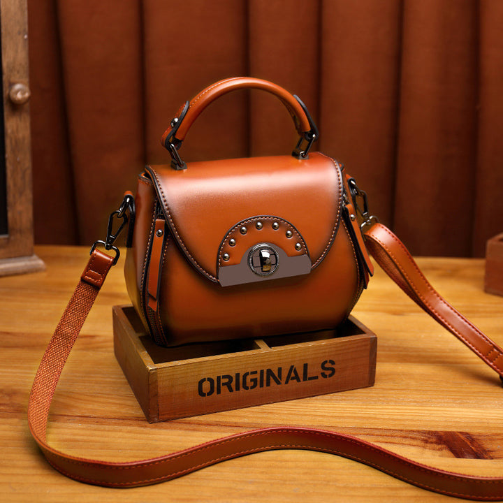Chic Structured Handbag with Studded Accents