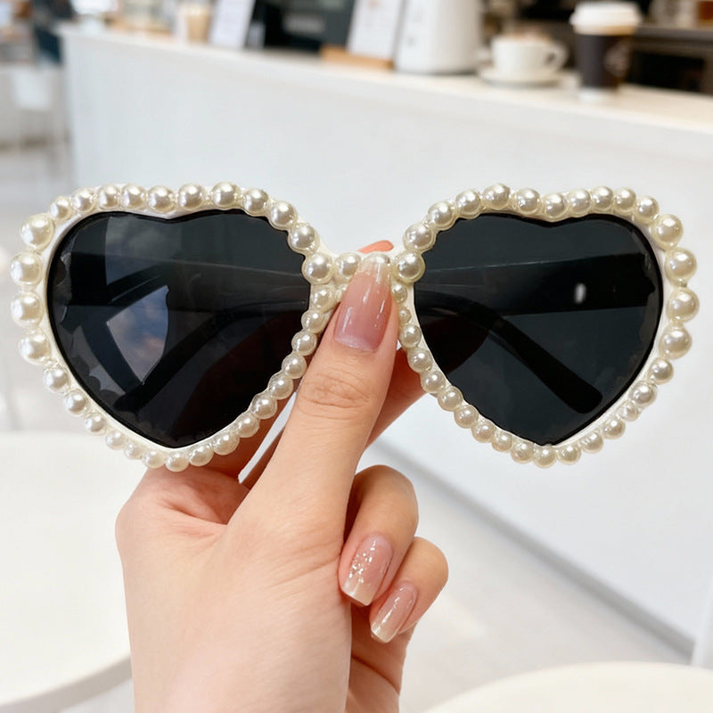 Heart-Shaped Rhinestone-Embellished Sunglasses Kalsten
