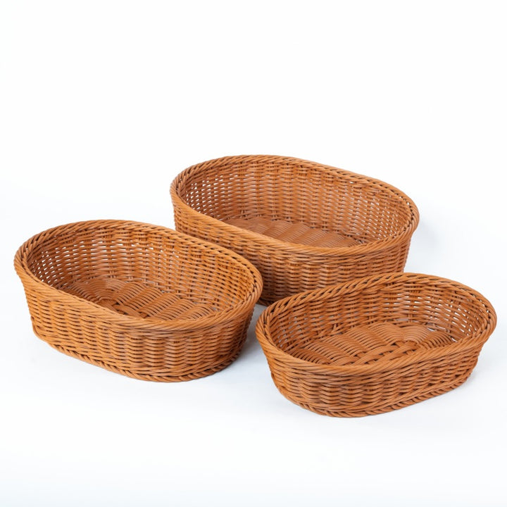 Women's Oval Willow Basket Set with Handwoven Details Kalsten