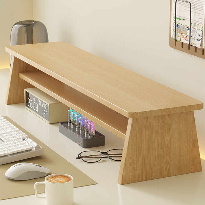Modern Wooden Monitor Stand with Storage Kalsten