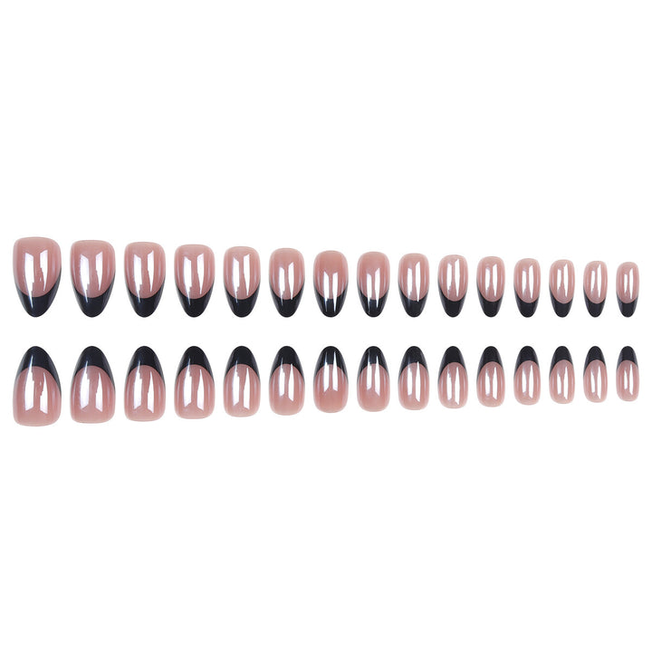 Artistic Stiletto Press-On Nail Set with Chic Black French Tips Kalsten