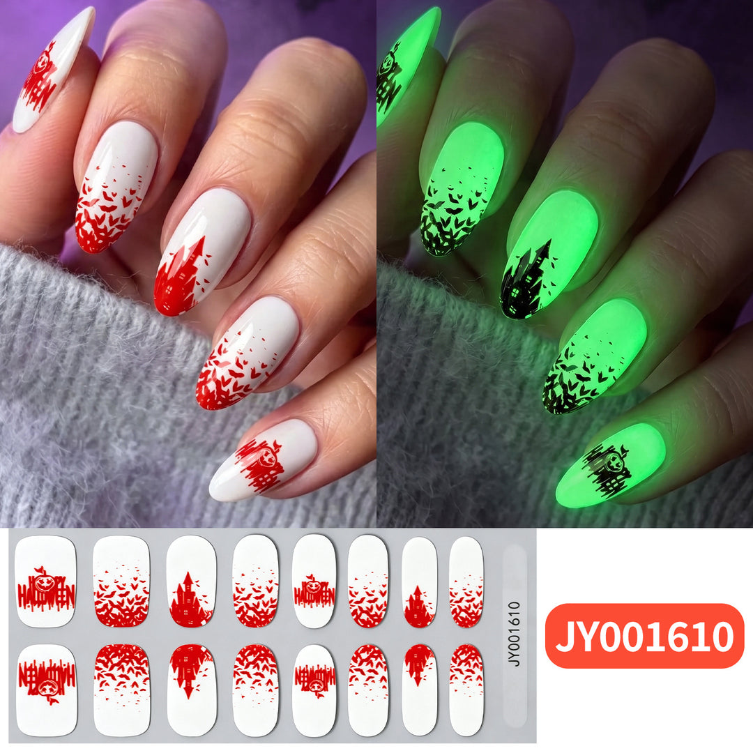 Halloween-Themed Glow-in-the-Dark Nail Wraps