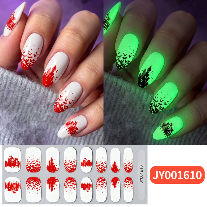 Halloween-Themed Glow-in-the-Dark Nail Wraps