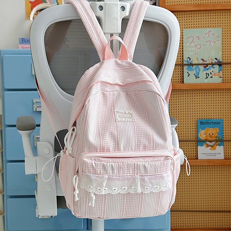 Cute Plaid Design Backpack Kalsten