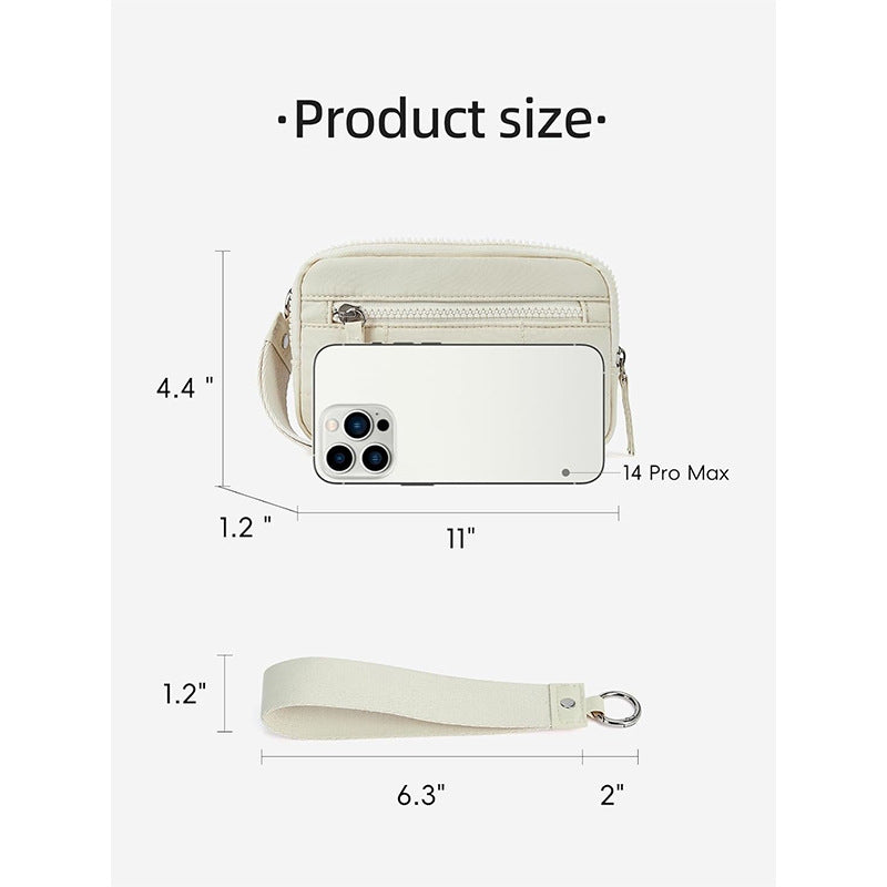 Practical wrist bag with zipper pockets Kalsten