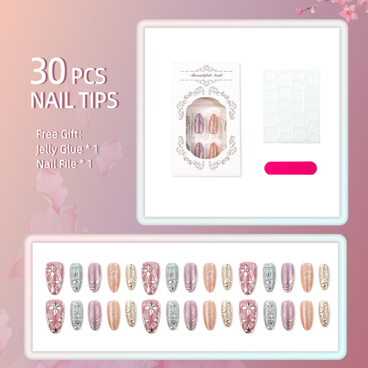 Artistic Embellished Press-On Nail Set