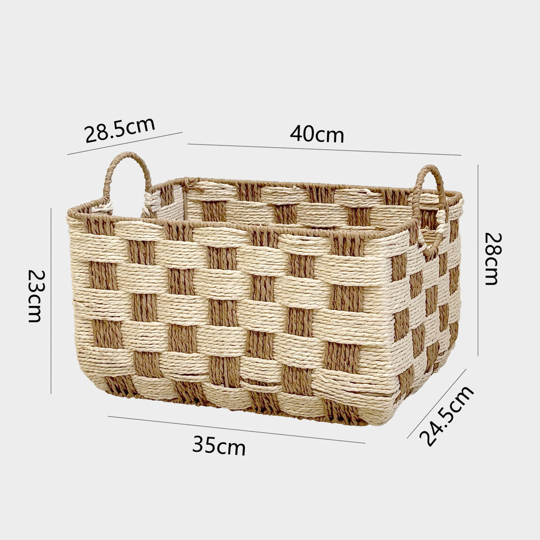 Handcrafted storage basket with carry handles Kalsten