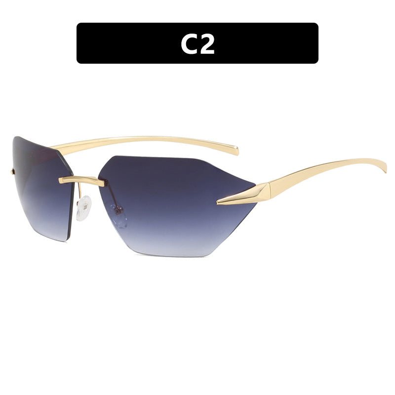 Women's geometric sunglasses with elegant metal frame and polarized lenses Kalsten
