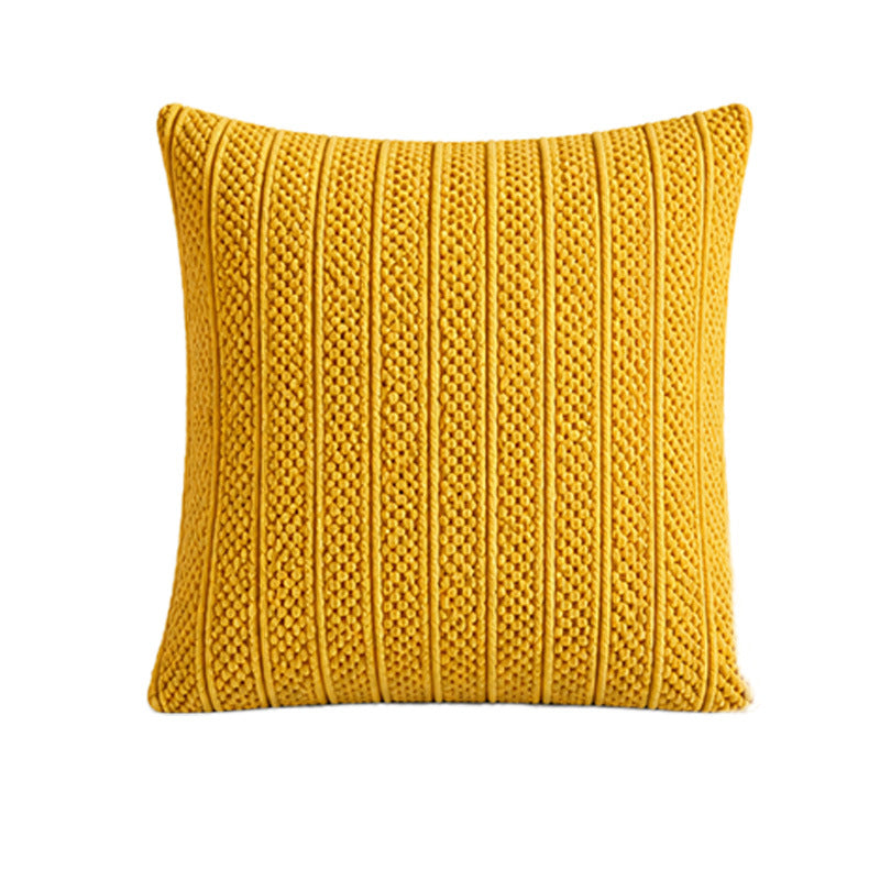 Chunky Ribbed Knit Square Throw Pillow Covers Set
