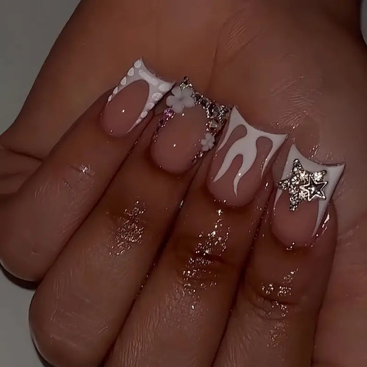 Artistic 3D Floral Press-On Nail Design Kalsten