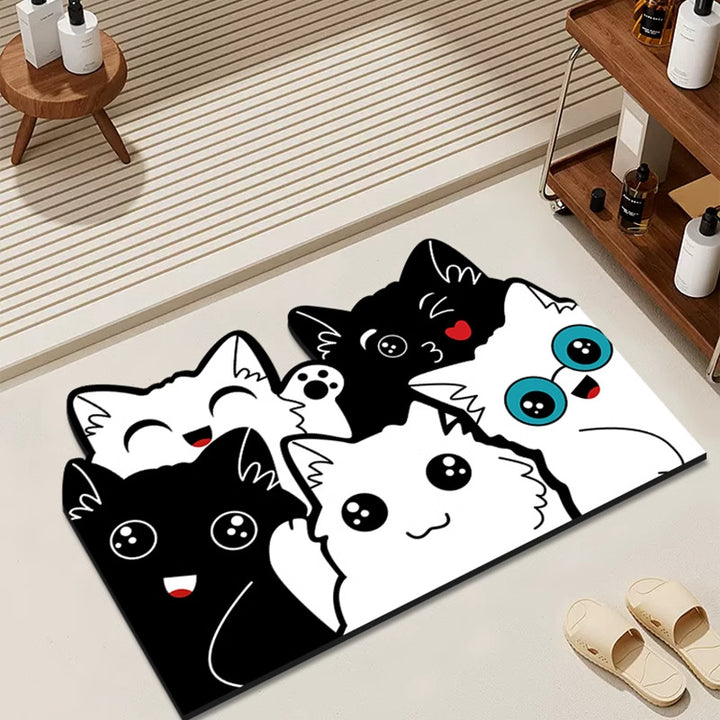Playful Cat-Themed Area Mat