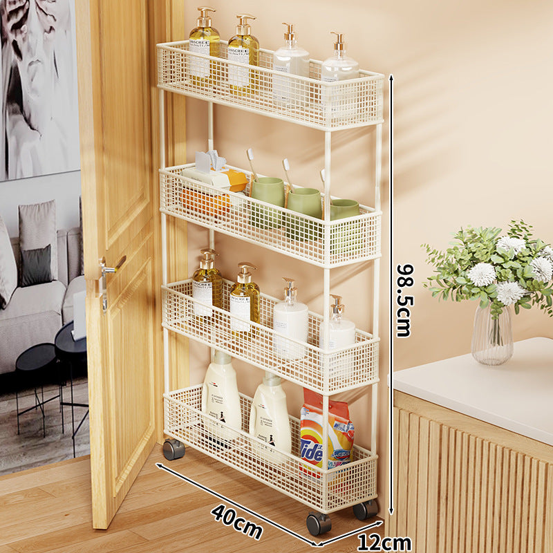 Slim Narrow Pull-Out Mesh Storage Organizer for Cabinet and Door Gap