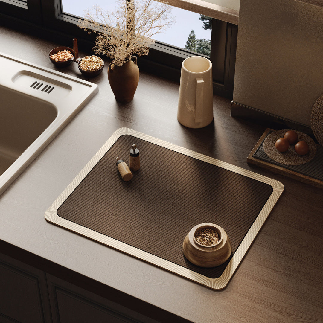Elegant Textured Kitchen Counter Mat Kalsten