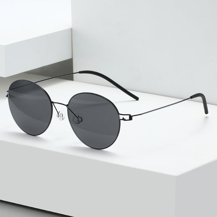 Women round sunglasses with light metal frame and gradient lenses Kalsten