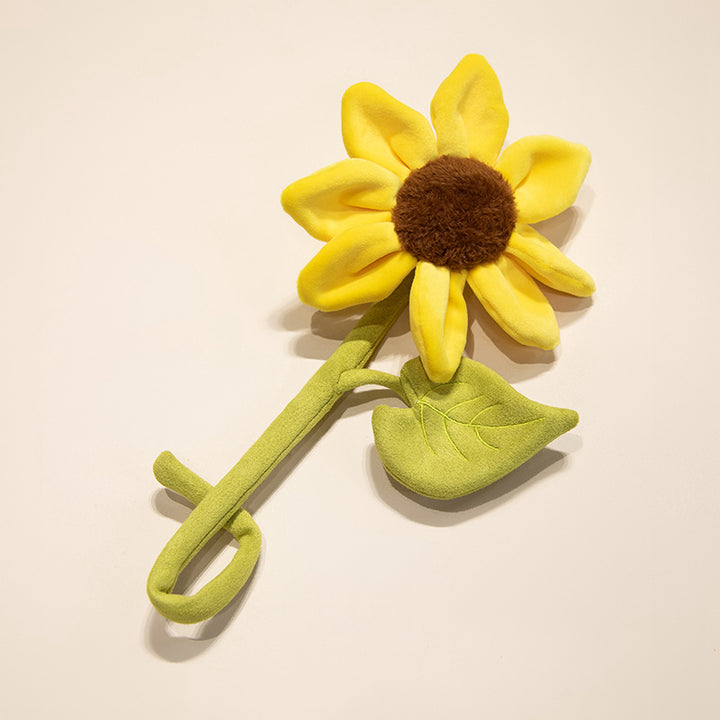 Plush Corduroy Tulip Cat Teaser Toy with Fluffy Pom Bud & Flexible Stem Kalsten