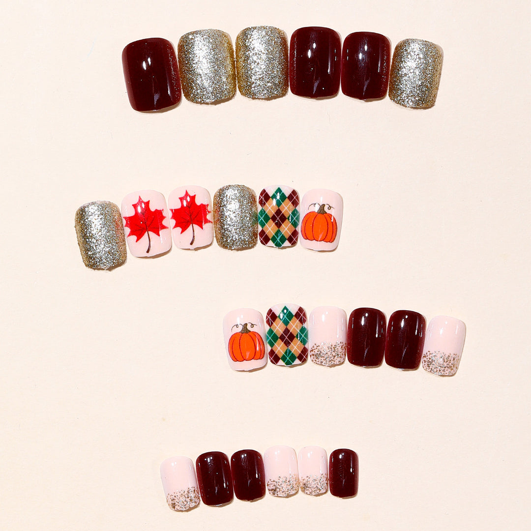 Seasonal Autumn-Themed Nail Art Set Kalsten
