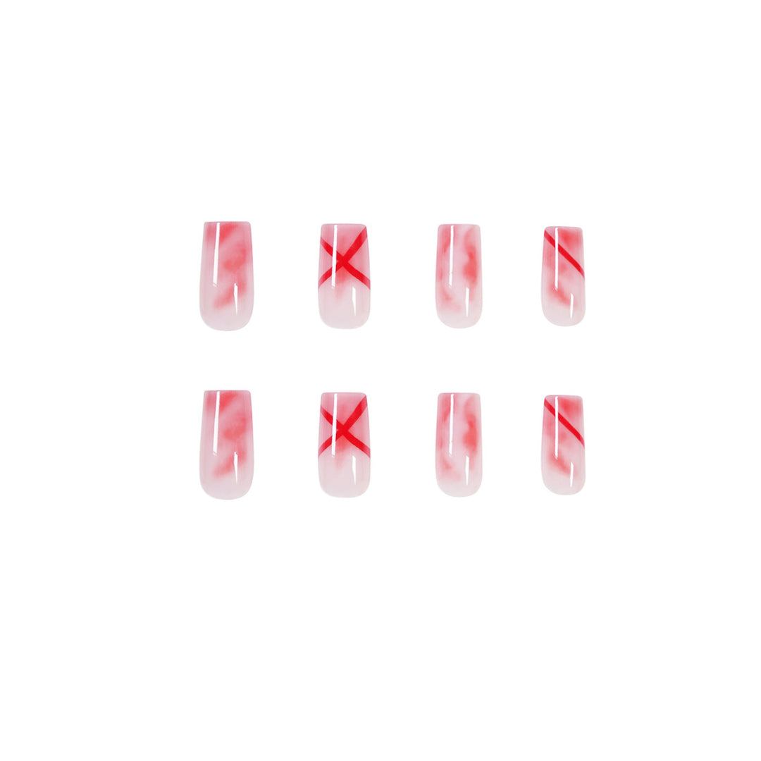 Artfully designed acrylic nails with marbled and decorative effects Kalsten