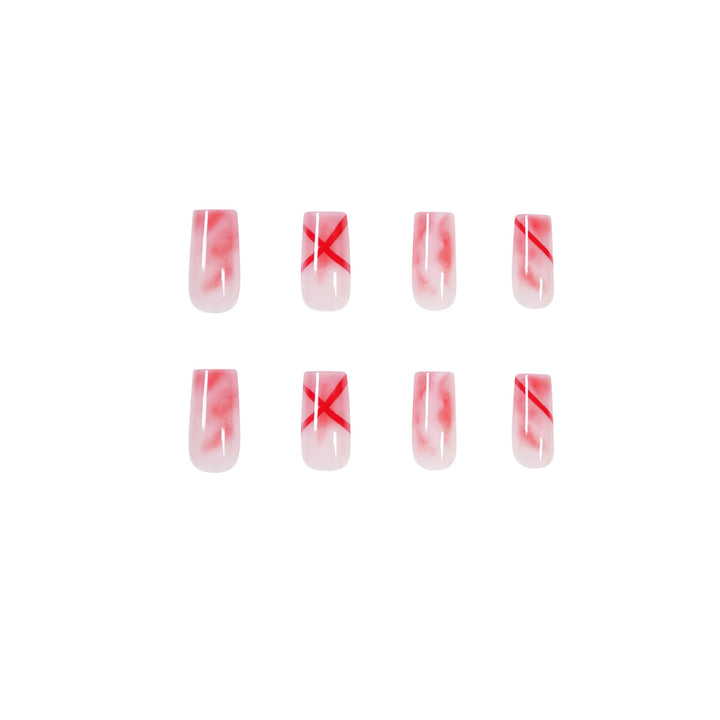 Artfully designed acrylic nails with marbled and decorative effects Kalsten