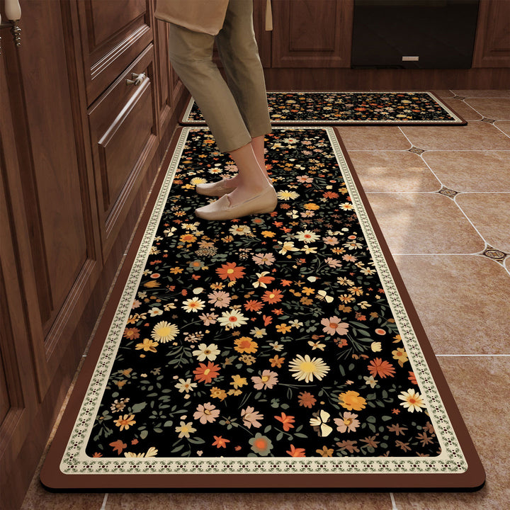 Vintage Tile Pattern Kitchen Mat
