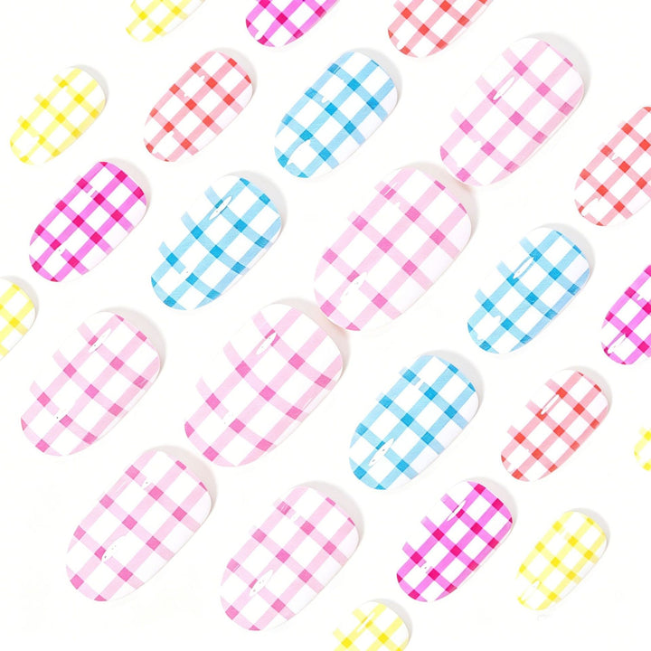 Chic Gingham Pattern Nail Art Wraps Kalsten