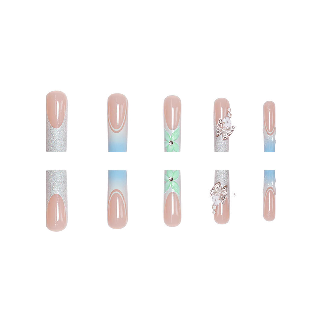 Elegant Floral Acrylic Nail Extensions Kalsten