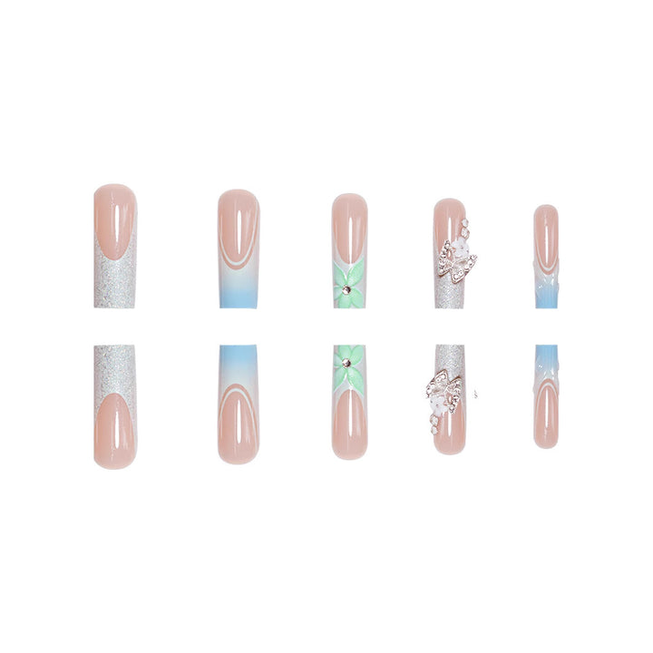 Elegant Floral Acrylic Nail Extensions Kalsten