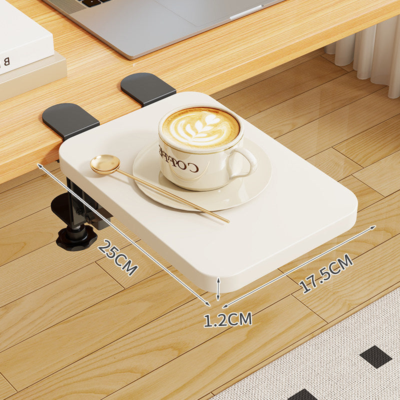 Clamp-On Foldable Bamboo Side Tray Table for Desk and Sofa