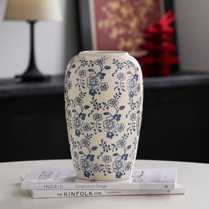 Decorative ceramic vase with floral pattern Kalsten