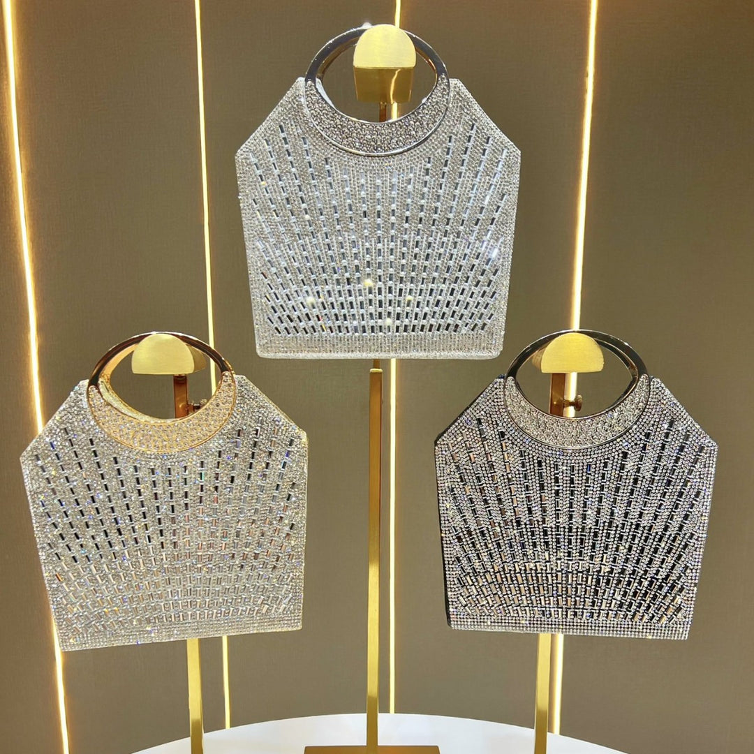 Statement Crystal-Studded Evening Handbag