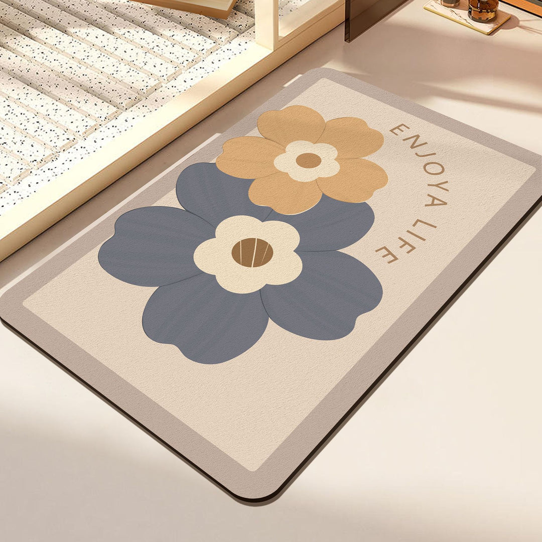 Stylish Floral Printed Bath Mat