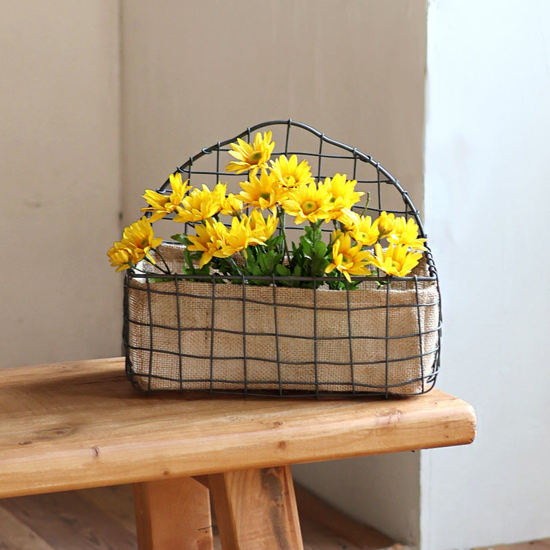 Decorative wire basket with jute bag Kalsten