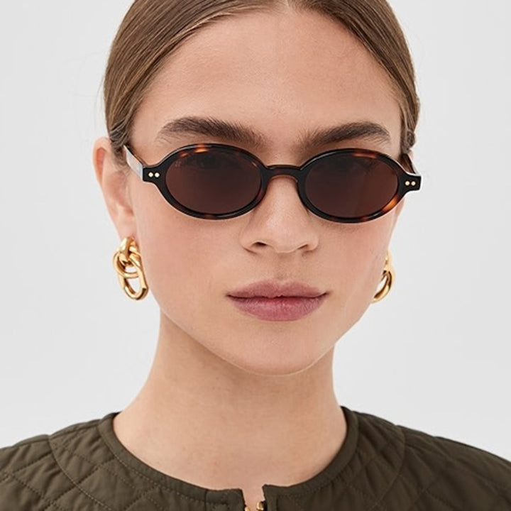 Ladies fashionable oval-shaped sunglasses with fancy frame Kalsten