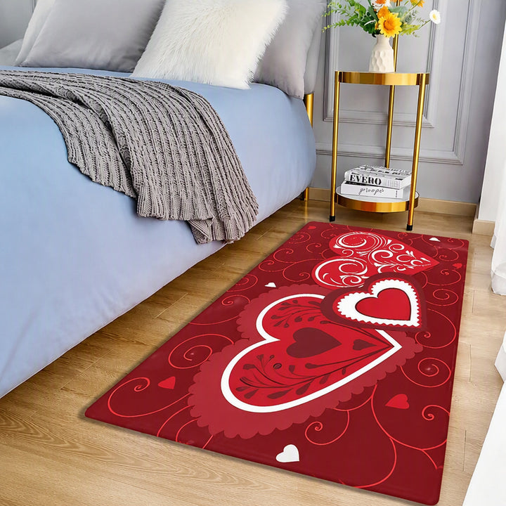 Romantic Heart-Themed Area Rug Kalsten