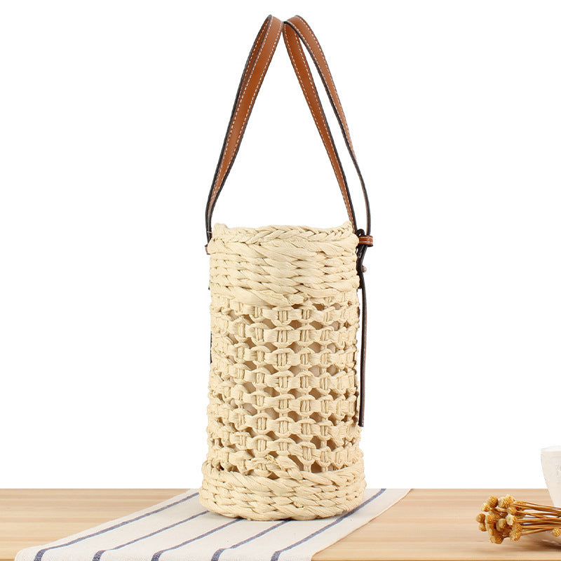 Braided Natural Material Handbag with Comfortable Carry Handle Kalsten
