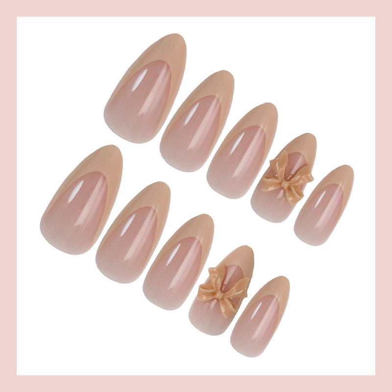 Artificial nail set with elegant floral decorations and stylish color gradient Kalsten