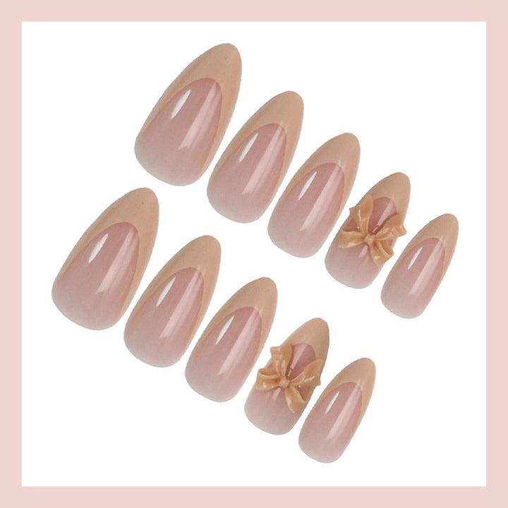 Artificial nail set with elegant floral decorations and stylish color gradient Kalsten