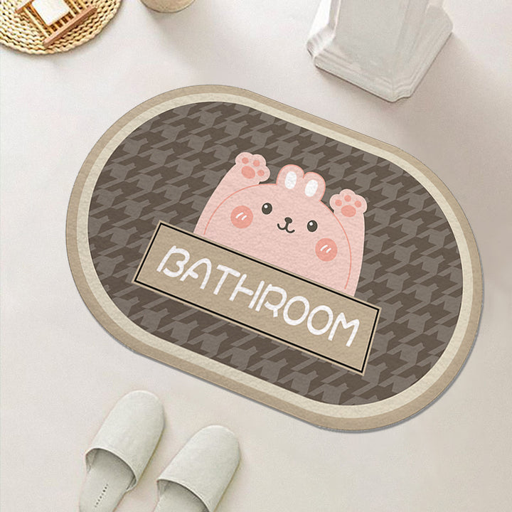 Cute Cartoon-Themed Bathroom Mat