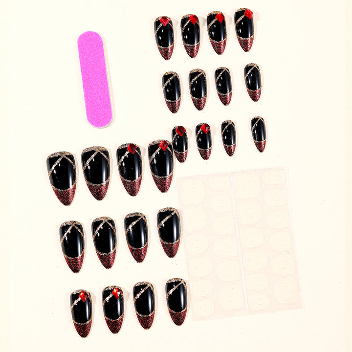Stiletto Nail Art Extensions with Gem Accents Kalsten