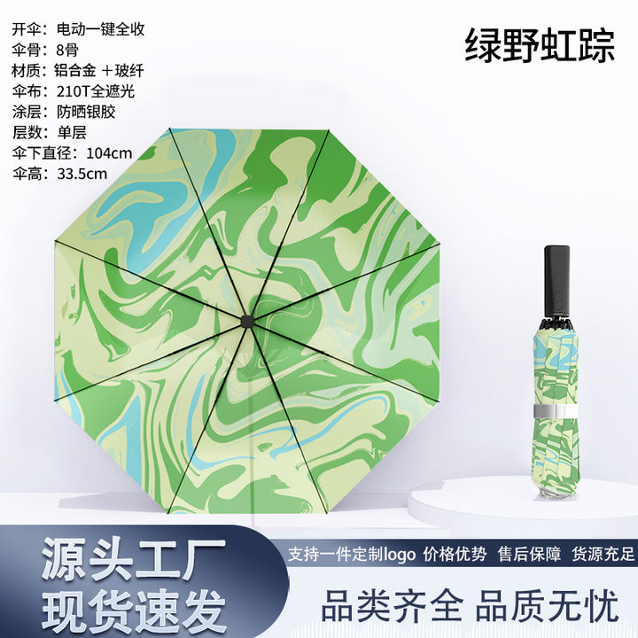 Women's automatic folding umbrella with marbled design Kalsten