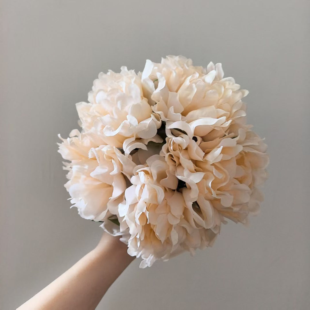 Artificial Floral Bouquet with Lifelike Peonies