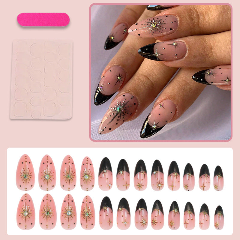 Artificial nail set with elegant 3D stars and glitter accents Kalsten