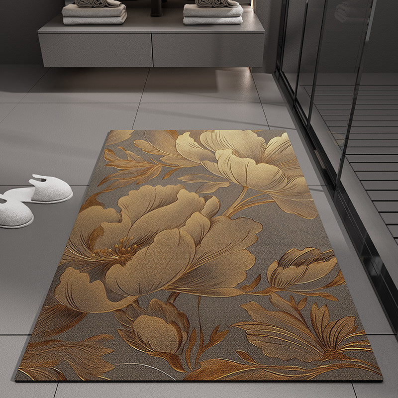 Floral Embossed Bath Mat