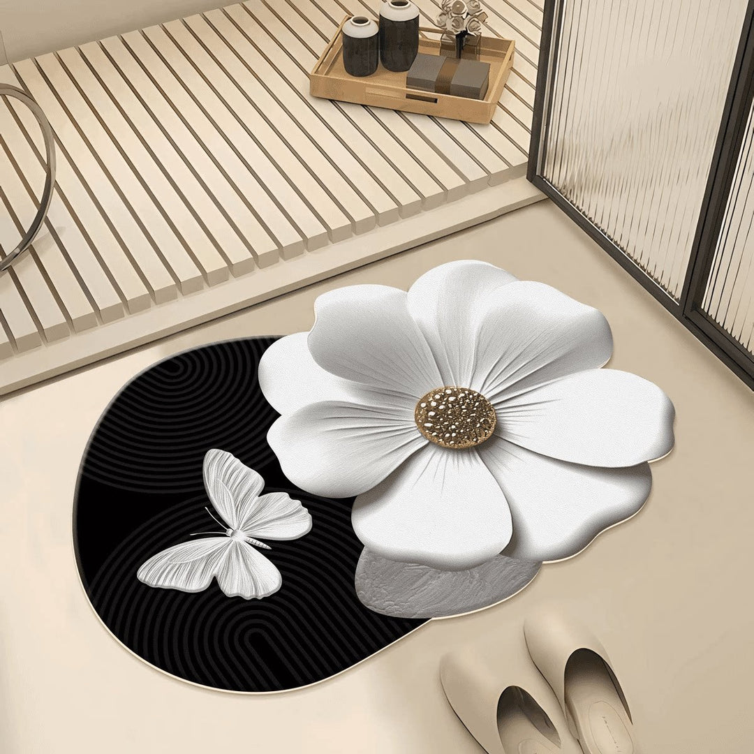 Artistic Floral Bath Mat Kalsten