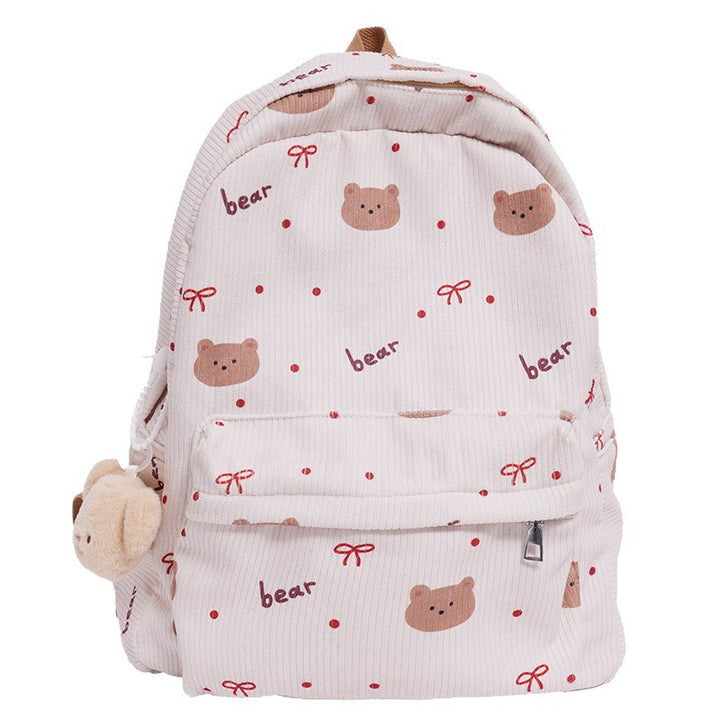 Backpack with Playful Bear Design and Practical Compartments Kalsten