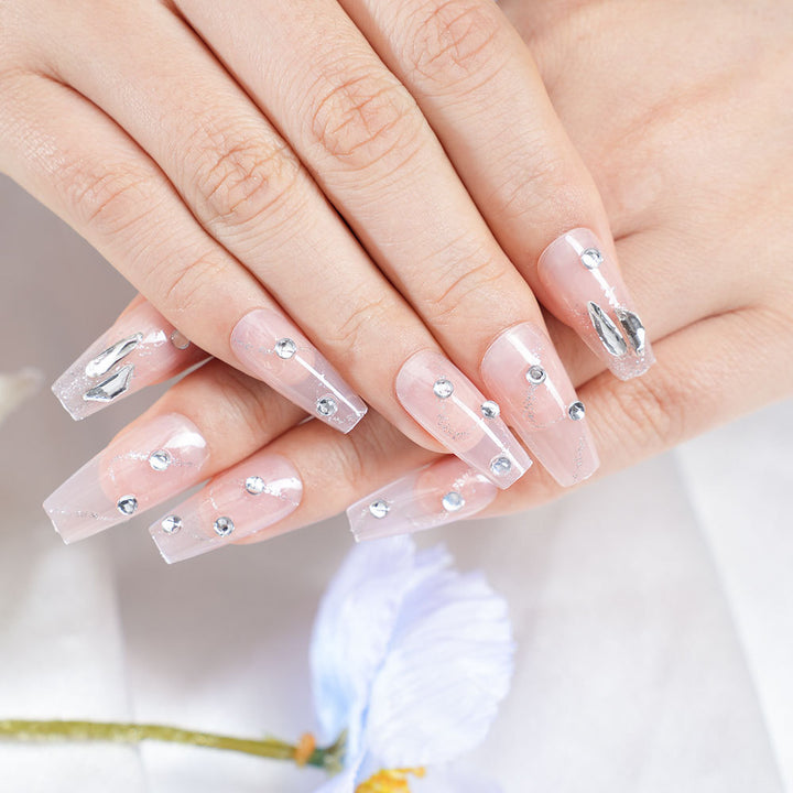 Glamorous Rhinestone Press-On Nails Kalsten