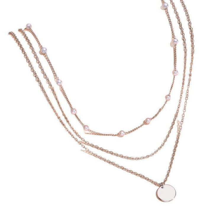 Layered Pearl and Chain Necklace Kalsten