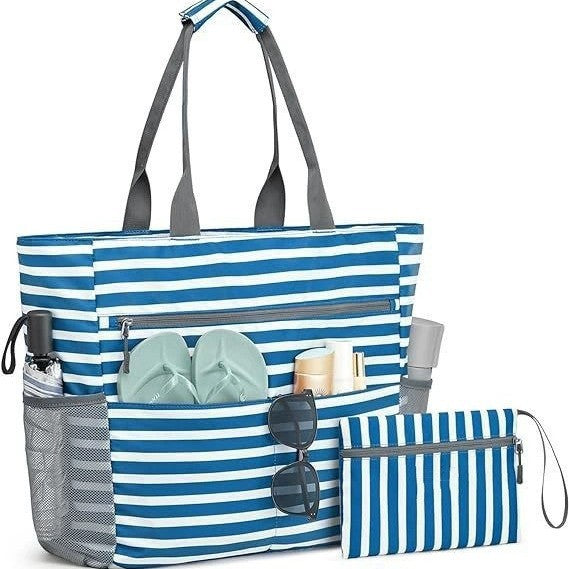 Large beach bag with multiple compartments and insulated inner pocket Kalsten