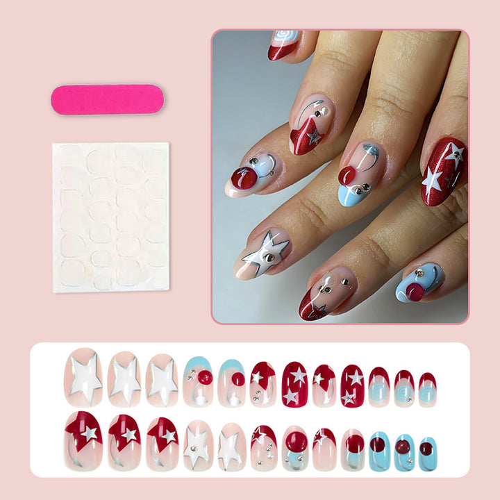 Acrylic nail set with stylish star and fruit motifs Kalsten
