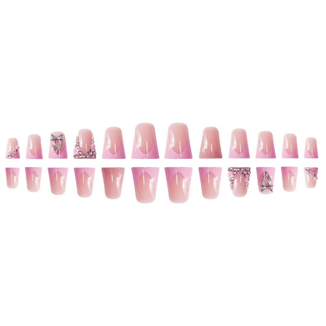 Elegant Floral Rhinestone Press-On Nails Kalsten